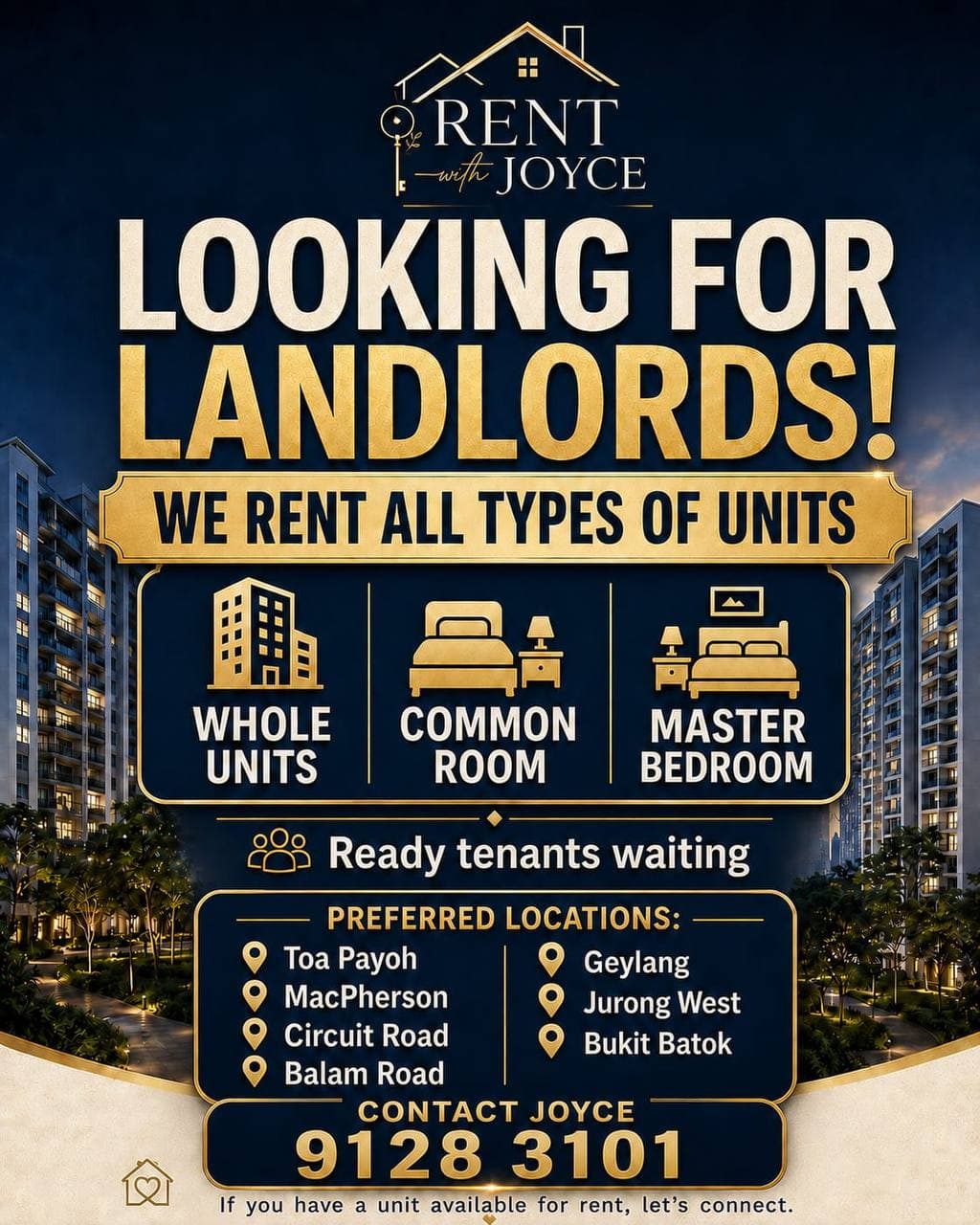 HDB WHOLE UNIT in D12 Toa Payoh