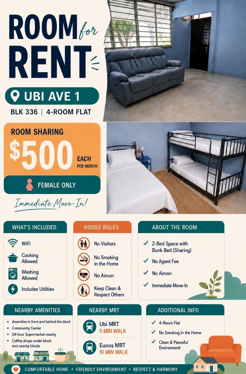 HDB ROOM in D23 Bukit Batok