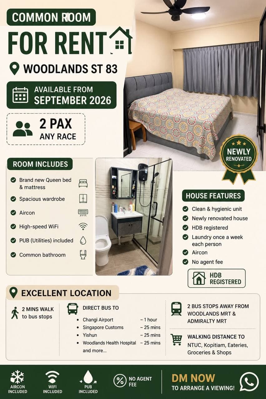 [Wanted] HDB ROOM in D17 Changi — Budget TBA